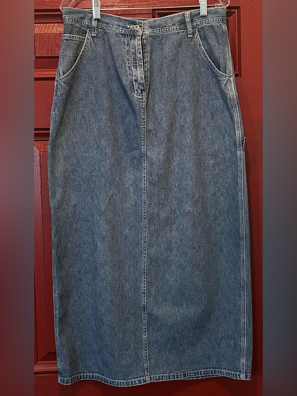 Faded Glory Blue Straight Denim Skirt